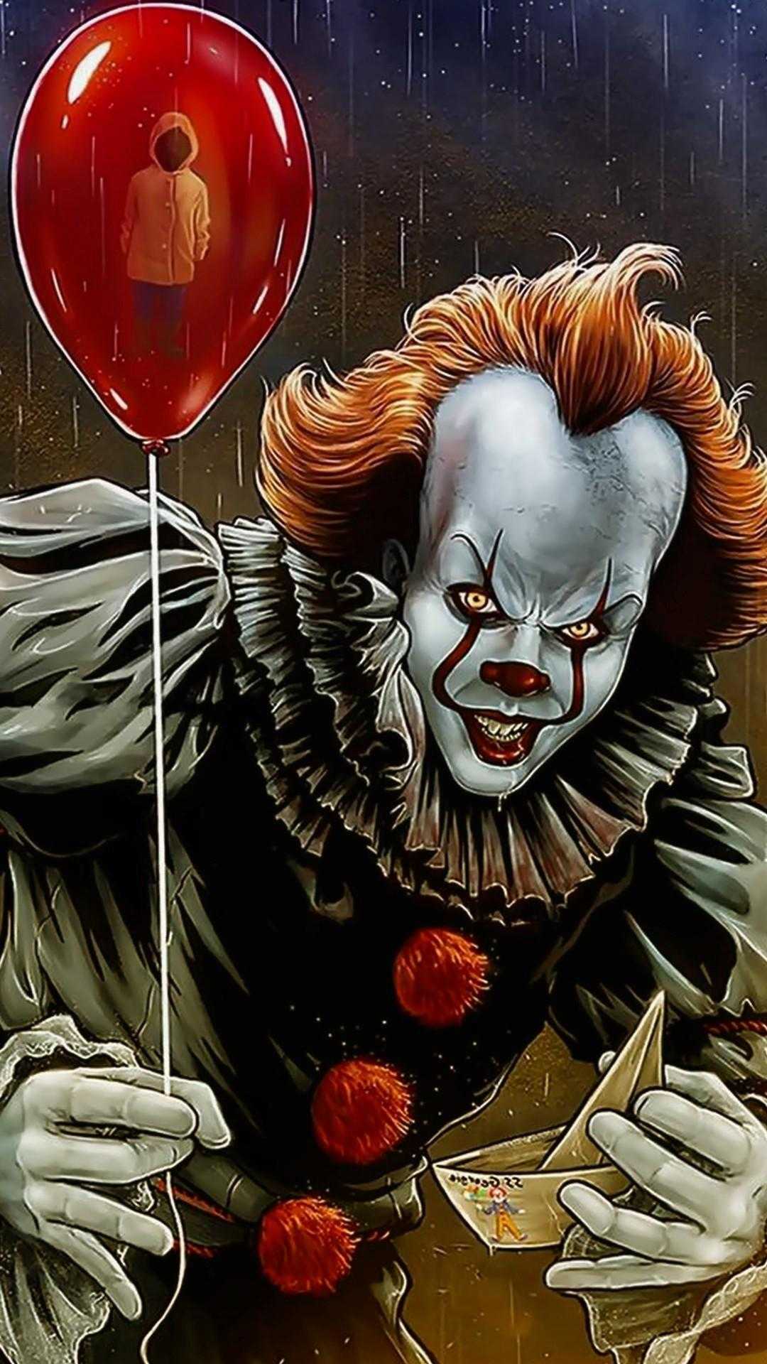 Scary Pennywise - IT 4K wallpaper download
