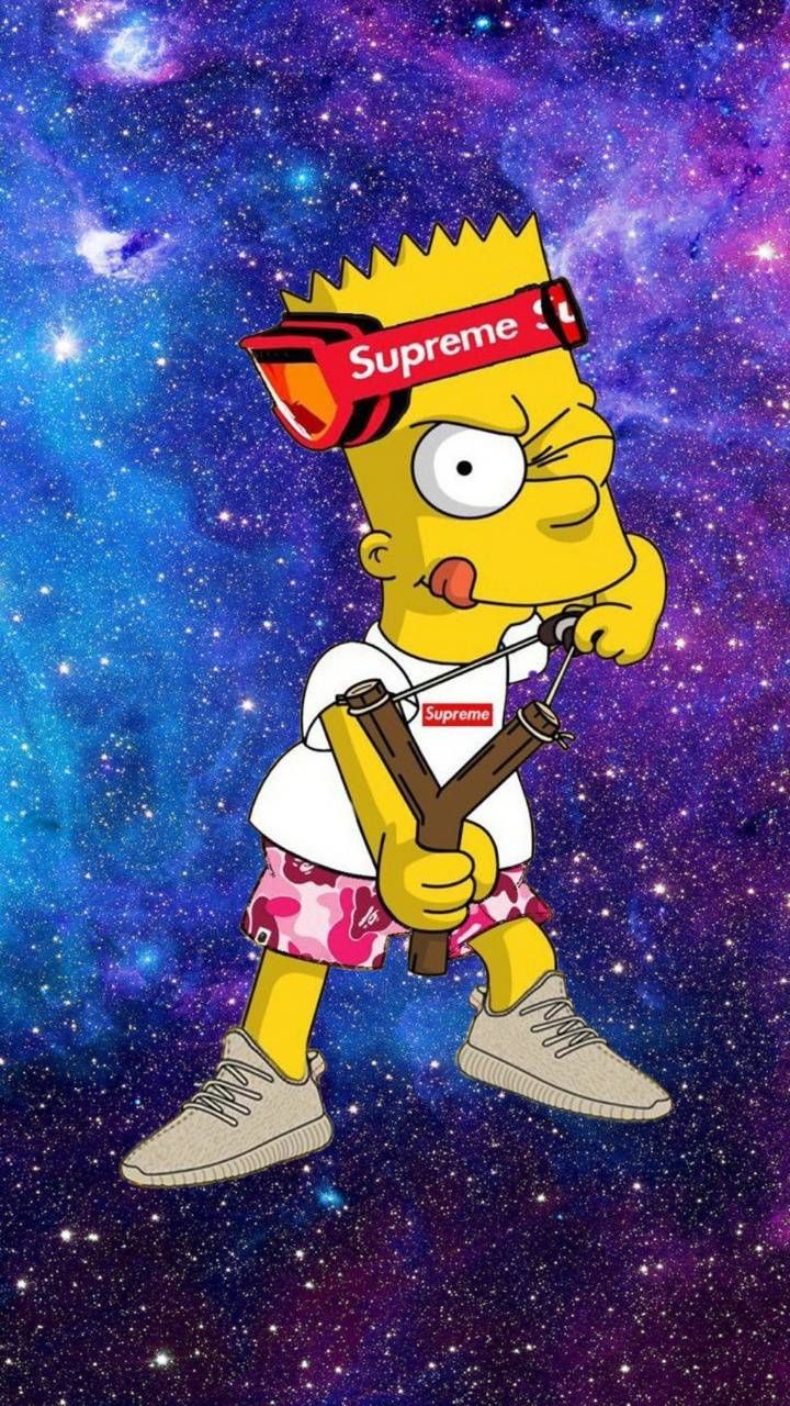 Download Supreme Bart Simpson Iphone Wallpaper