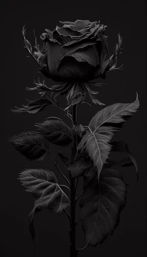 4K Black Rose Wallpaper 