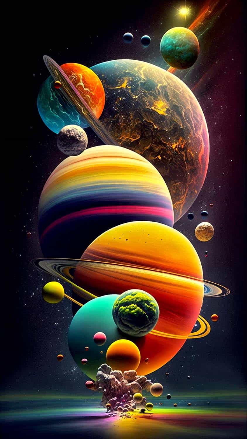 Iphone Colorful Planet Wallpaper Download | MobCup