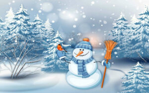 Desktop Snowman Wallpaper